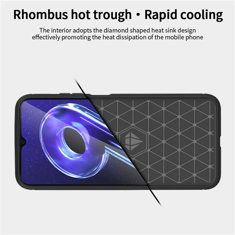 Mofi JK TPU Serie-1 Für Realme 9i 5G / Realme 10 5G TPU -hülle, Carbon Faser Gebürstete Telefon Zurück - Schwarz
