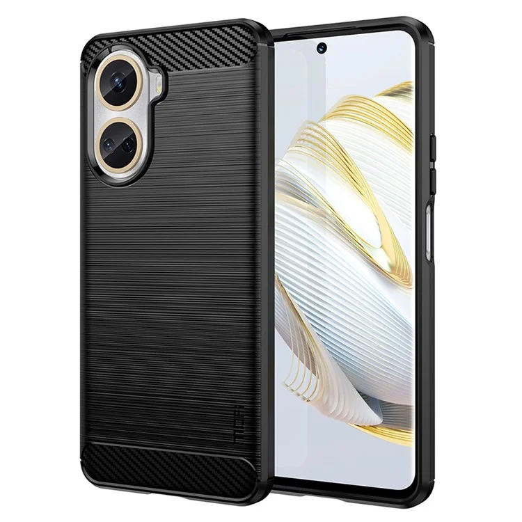 MOFI JK TPU-Serie-1 für Huawei nova 10 SE 4G TPU-Hülle, Kohlefaser-gebürstete Schutzhülle Handyhülle - Schwarz