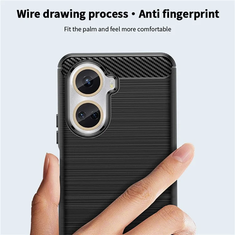 MOFI JK TPU-Serie-1 für Huawei nova 10 SE 4G TPU-Hülle, Kohlefaser-gebürstete Schutzhülle Handyhülle - Schwarz