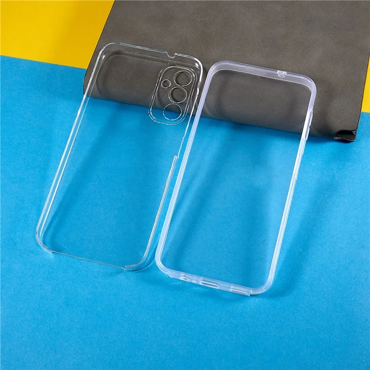 Para Samsung Galaxy A14 5G Capa de Telefone Destacável TPU + Acrílico Capa de Cobertura Total com Protetor de Tela PET