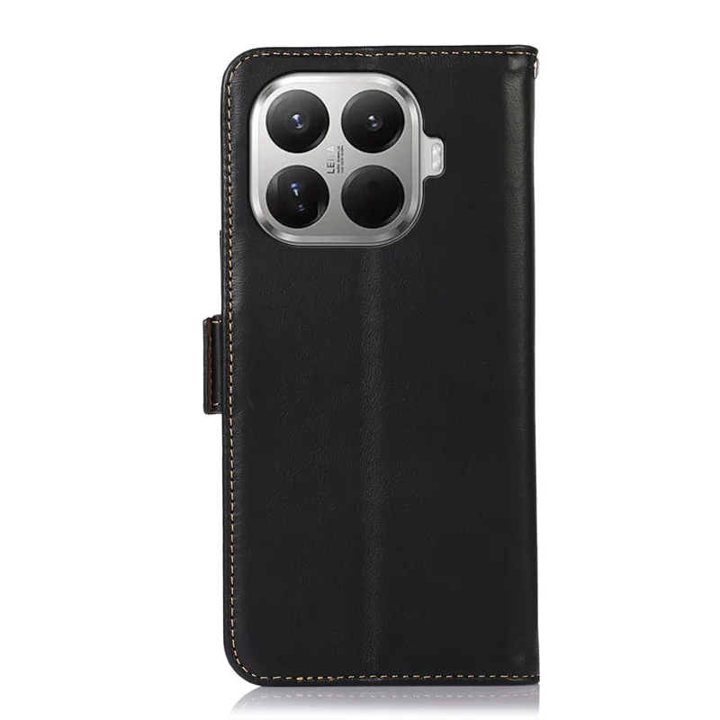 Funda para Xiaomi 17T con Bloqueo RFID, Cartera de Cuero Auténtico de Vaca - Negro