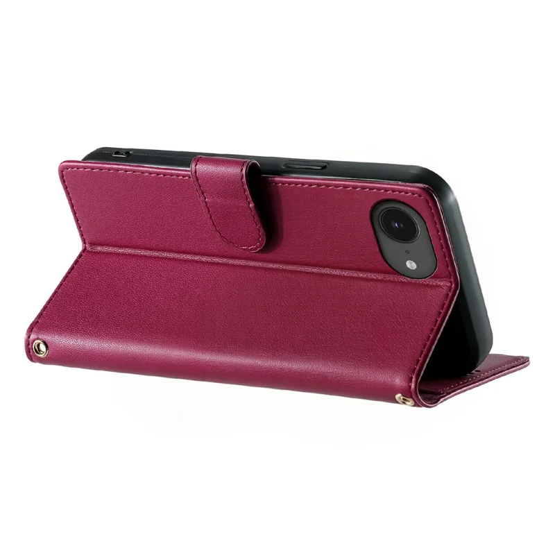 Funda para iPhone 17e / 16e con Diseño de Gatos Tiernos, Funda Cartera de Cuero PU con Correa de Mano - Rosa