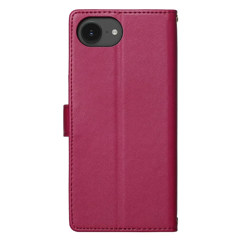 Funda para iPhone 17e / 16e con Diseño de Gatos Tiernos, Funda Cartera de Cuero PU con Correa de Mano - Rosa