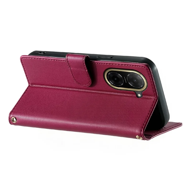 For Xiaomi Redmi A5 NFC (EU) (173.45mm) Case Adorable Cat Pattern PU Leather Wallet Phone Cover with Wrist Strap - Rose