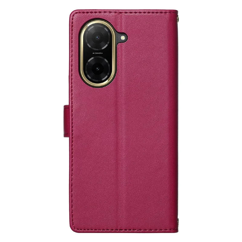 For Xiaomi Redmi A5 NFC (EU) (173.45mm) Case Adorable Cat Pattern PU Leather Wallet Phone Cover with Wrist Strap - Rose