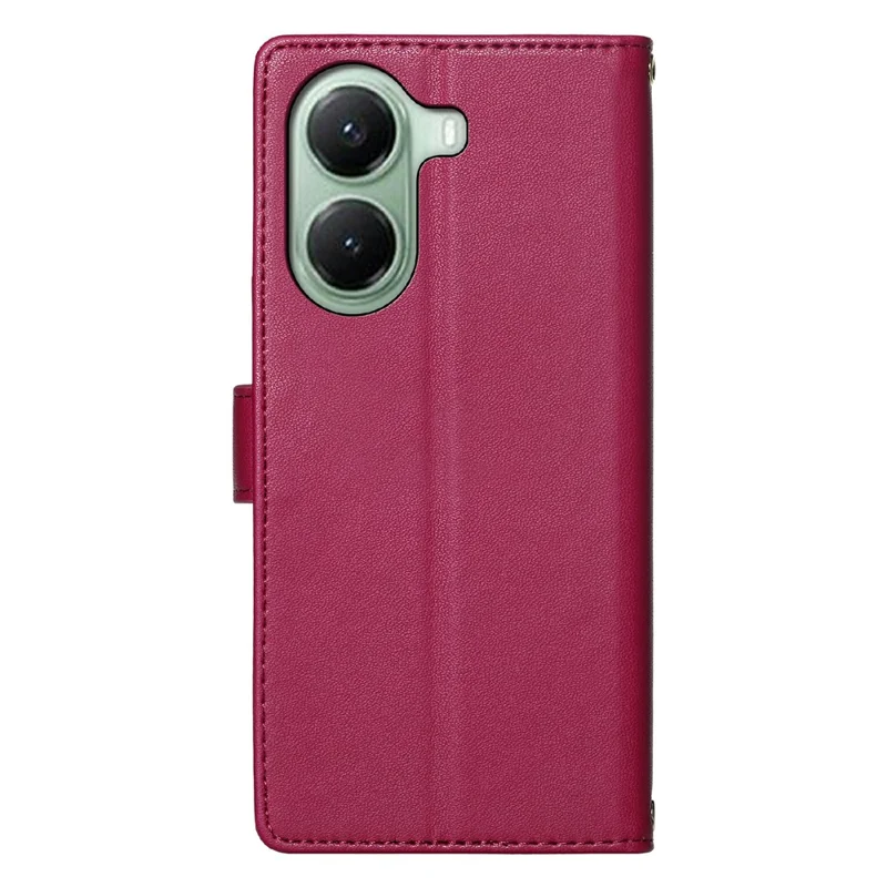 For Xiaomi Poco X7 Pro 5G Case Adorable Cat Pattern PU Leather Wallet Phone Cover with Wrist Strap - Rose