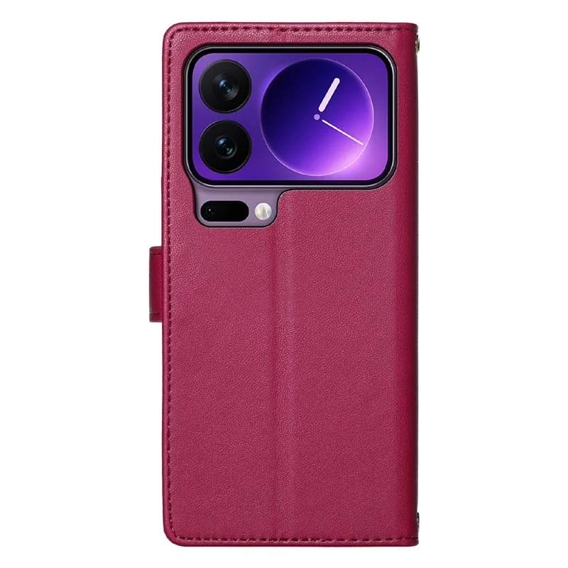 For Xiaomi 17 Pro Case Adorable Cat Pattern PU Leather Wallet Phone Cover with Wrist Strap - Rose