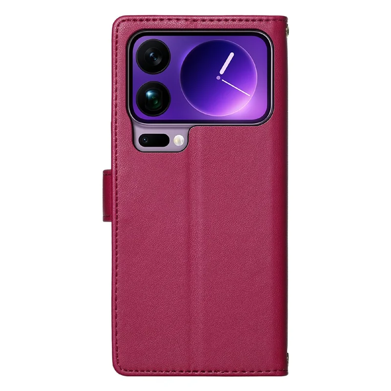For Xiaomi 17 Pro Max Case Adorable Cat Pattern PU Leather Wallet Phone Cover with Wrist Strap - Rose