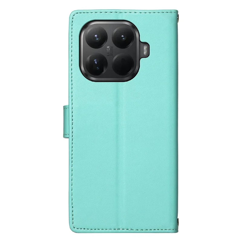 For Xiaomi 15T Pro Case Adorable Cat Pattern PU Leather Wallet Phone Cover with Wrist Strap - Green