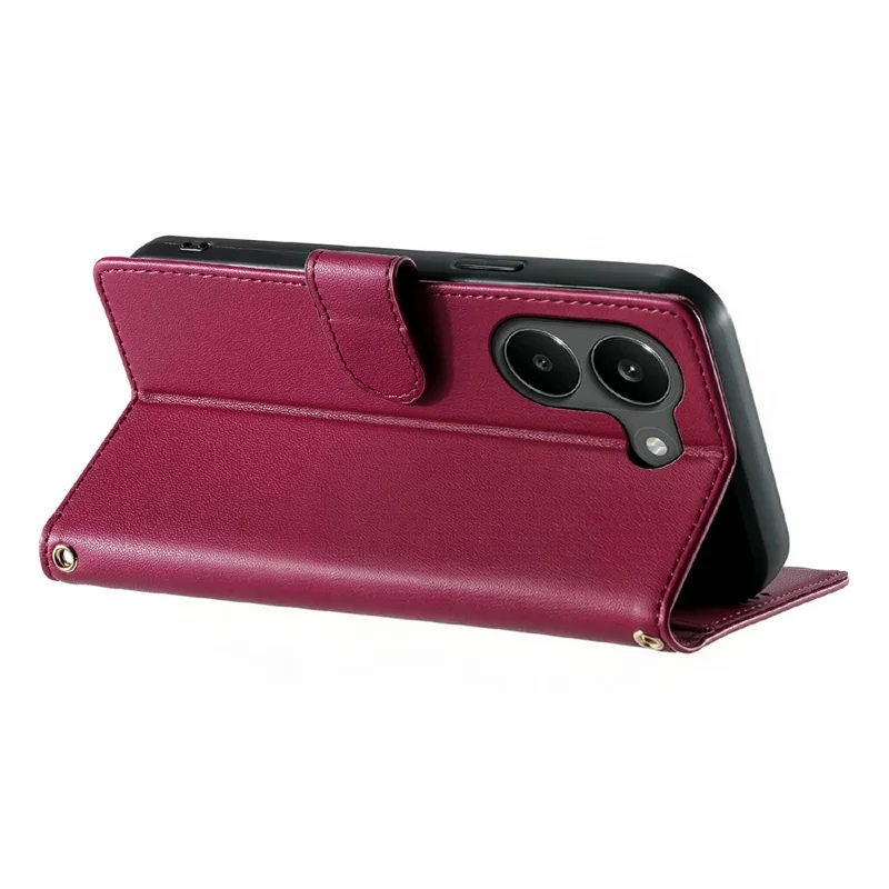 For Xiaomi Poco X8 Pro 5G Case Adorable Cat Pattern PU Leather Wallet Phone Cover with Wrist Strap - Rose