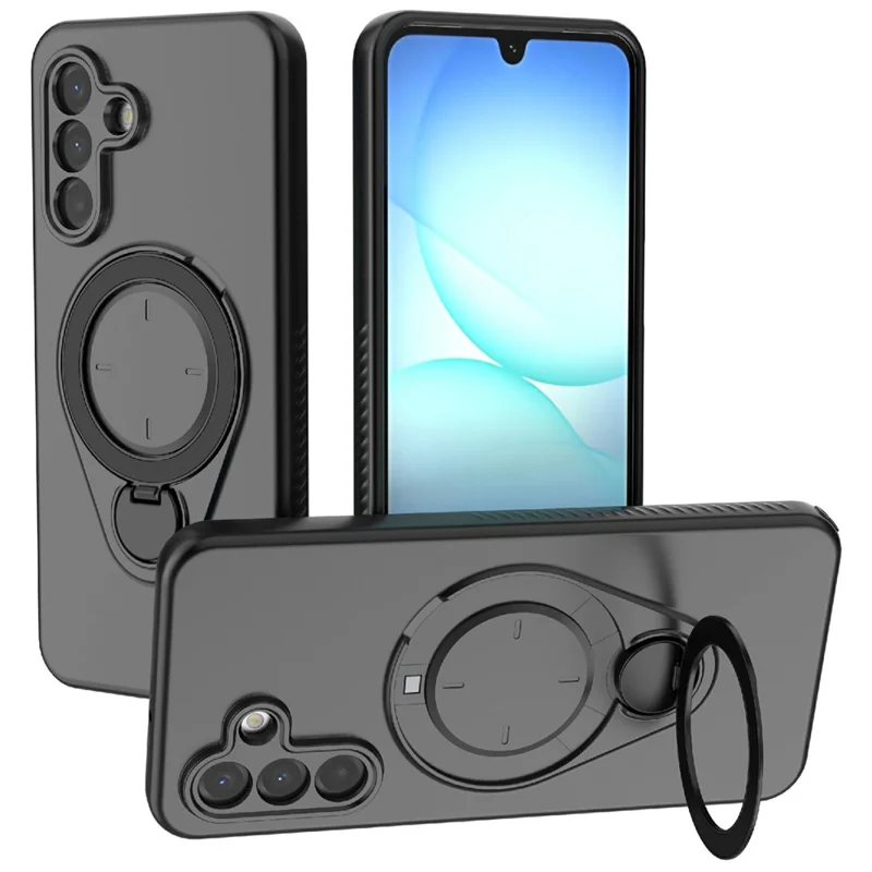 Capa Magnética para Samsung Galaxy A17 4G / A17 5G com Suporte Giratório TPU PC Capa para Telemóvel - Preto