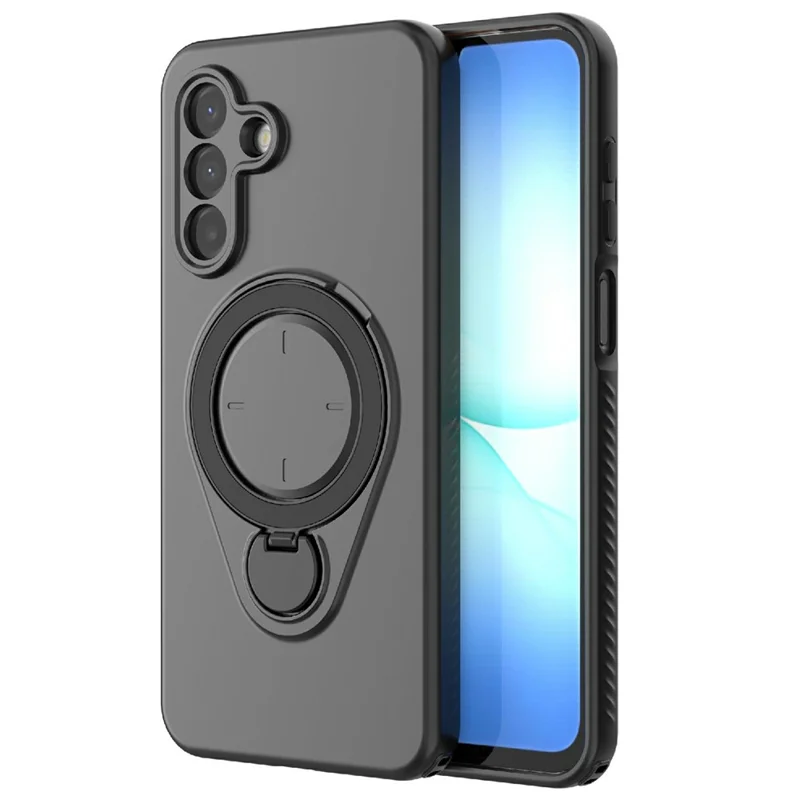 Capa Magnética para Samsung Galaxy A17 4G / A17 5G com Suporte Giratório TPU PC Capa para Telemóvel - Preto