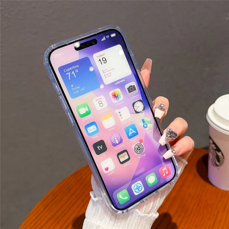 För iPhone 17 Pro Max Magnetisk Skal Stjärnljus Glitter PC + TPU Hållfast Transparent Telefonhölje - Grön