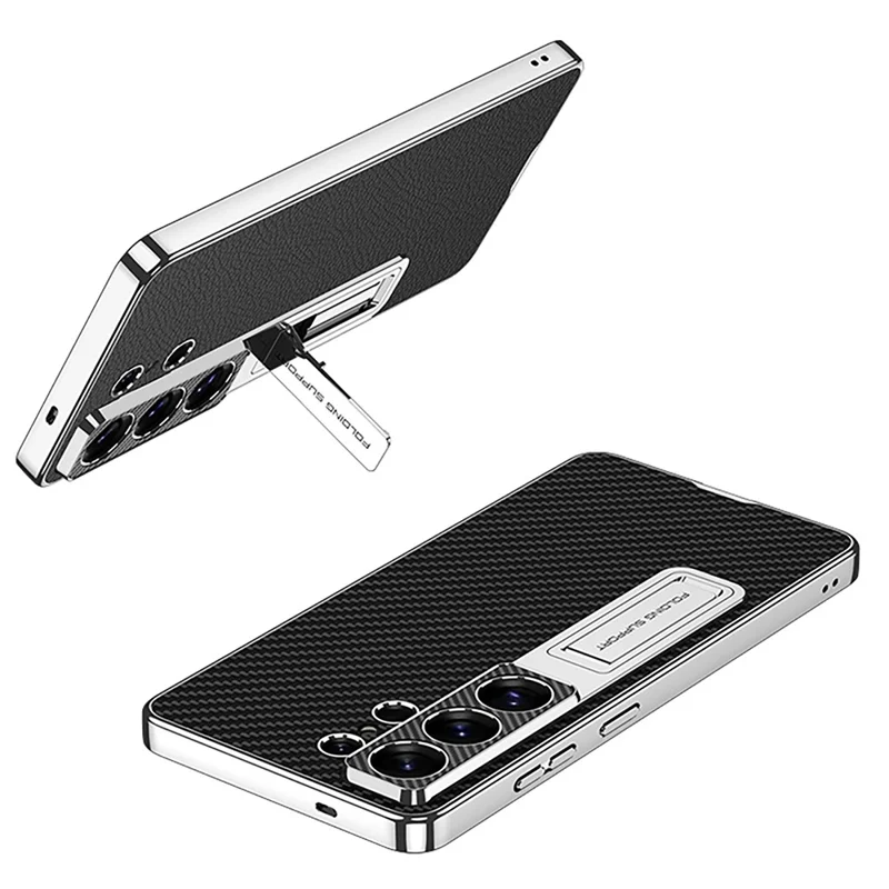 GKK For Samsung Galaxy S26 Ultra Case with Kickstand Electroplating PU Leather PC TPU Back Cover - Green