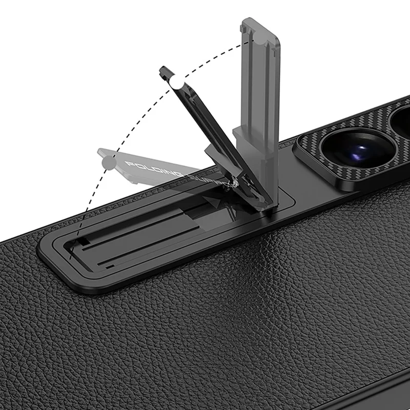 GKK For Samsung Galaxy S26 Ultra Case PU Leather PC TPU Kickstand Phone Back Cover - Titanium Grey
