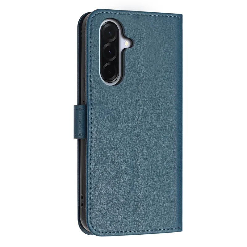 Capa para Samsung Galaxy A17 4G / A17 5G com Borboleta Brilhante, Bolso com Zíper, Suporte, Capa em Couro para Telemóvel com Alça de Mão / Alça de Ombro - Azul