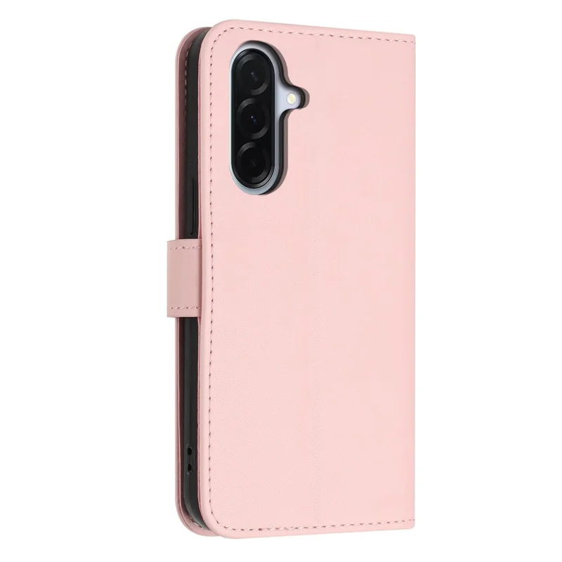 For Samsung Galaxy A37 5G Case Glitter Butterfly Zipper Pocket Stand Leather Phone Cover with Hand Strap / Shoulder Strap - Pink