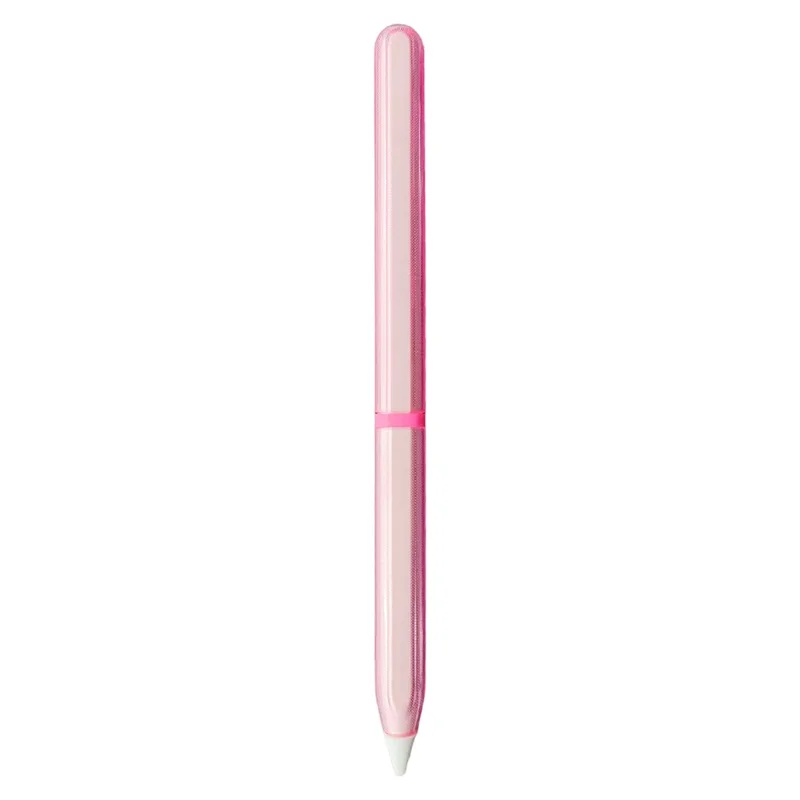 For Apple Pencil Pro  /  Pencil (2nd Generation) TPU Case Ultra-thin Stylus Pen Protective Cover with Silicone Nib Caps - Pink