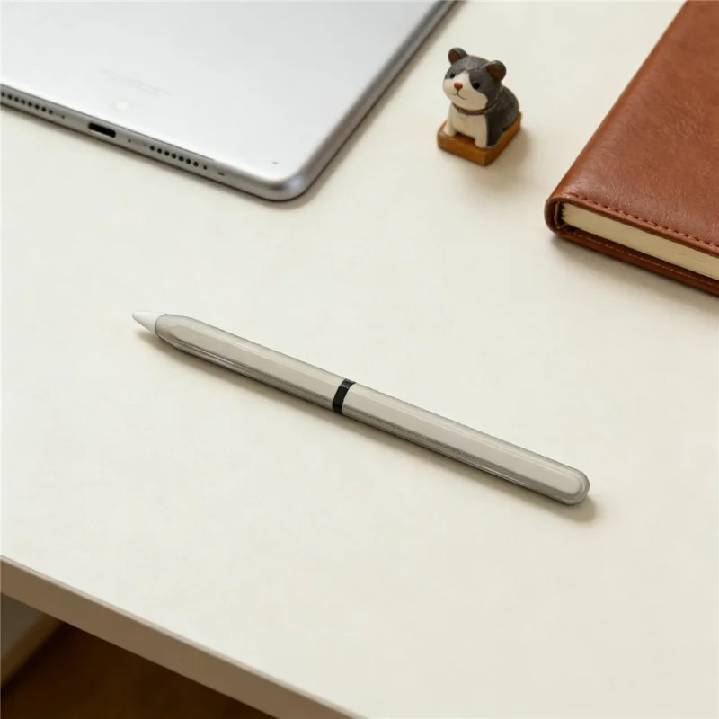 For Apple Pencil Pro  /  Pencil (2nd Generation) TPU Case Ultra-thin Stylus Pen Protective Cover with Silicone Nib Caps - Pink