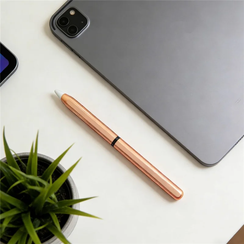 For Apple Pencil Pro  /  Pencil (2nd Generation) TPU Case Ultra-thin Stylus Pen Protective Cover with Silicone Nib Caps - Pink