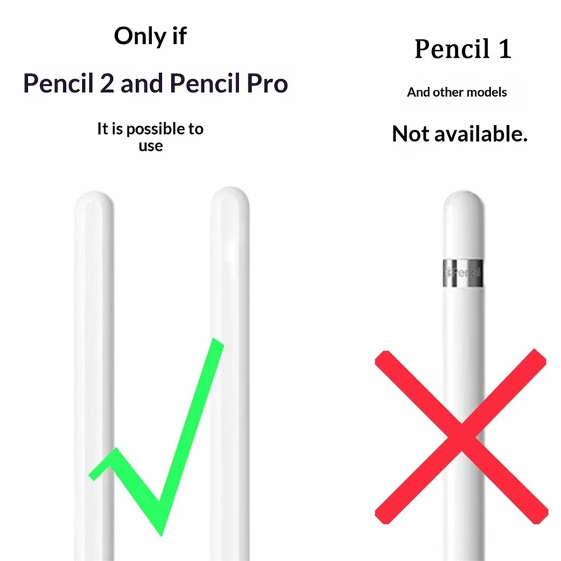 For Apple Pencil Pro  /  Pencil (2nd Generation) TPU Case Ultra-thin Stylus Pen Protective Cover with Silicone Nib Caps - Pink