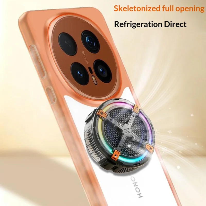 For Honor Magic8 Pro 5G Case Hollow Heat Dissipation PC Bumper Phone Cover - Orange