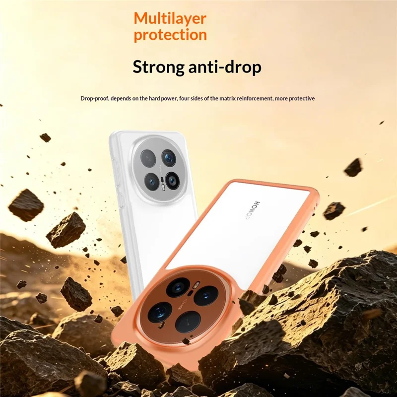 For Honor Magic8 Pro 5G Case Hollow Heat Dissipation PC Bumper Phone Cover - Orange