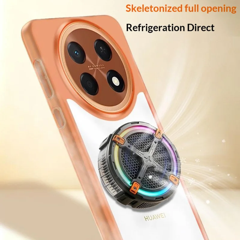 For Huawei Enjoy 90 Pro Max Case Hollow Heat Dissipation PC Bumper Phone Cover - Orange