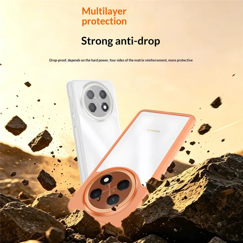 For Huawei Enjoy 90 Pro Max Case Hollow Heat Dissipation PC Bumper Phone Cover - Orange