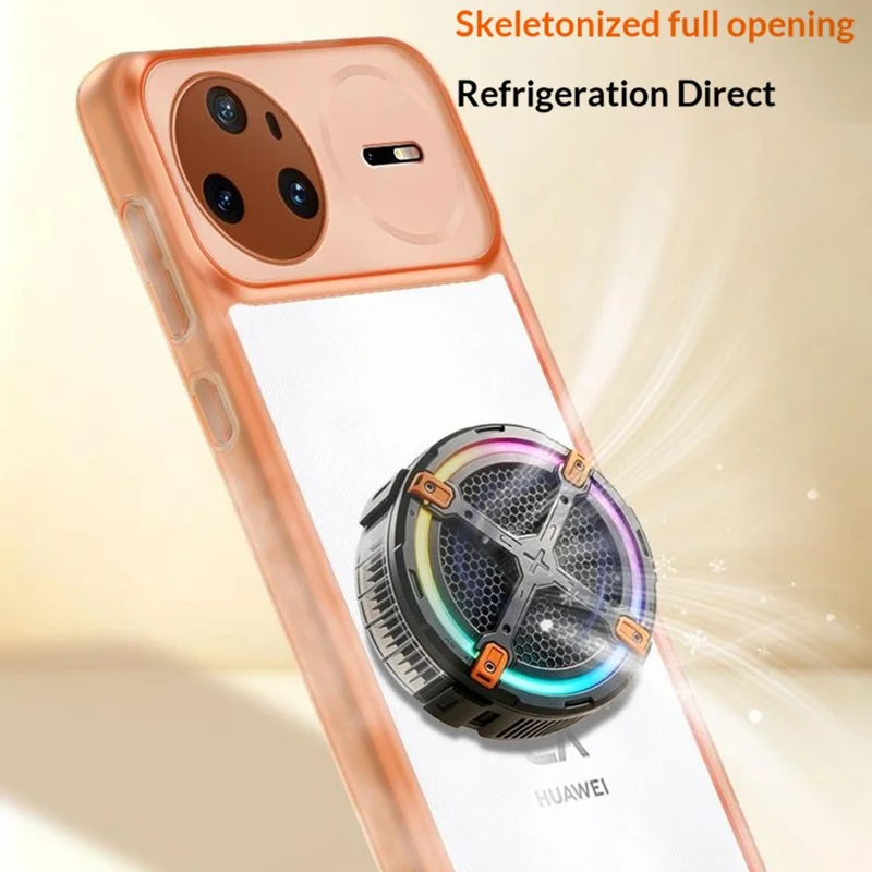 For Huawei nova 15 Pro 5G Case Hollow Heat Dissipation PC Bumper Phone Cover - Orange