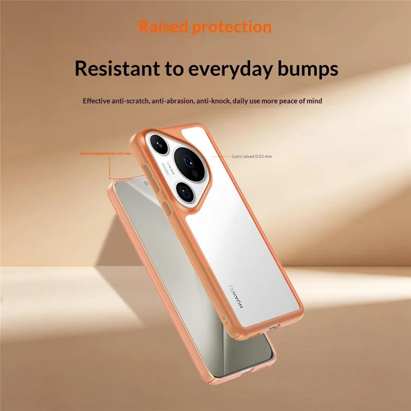 For Huawei Pura 90 Pro Max Case Hollow Heat Dissipation PC Bumper Phone Cover - Orange
