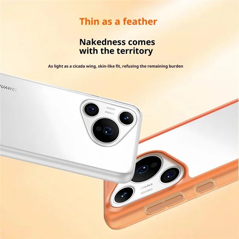 For Huawei Pura 90 Pro Case Hollow Heat Dissipation PC Bumper Phone Cover - Orange