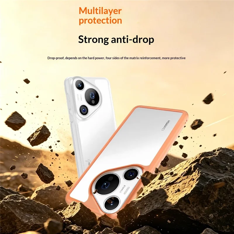 For Huawei Pura 90 Pro Case Hollow Heat Dissipation PC Bumper Phone Cover - Orange