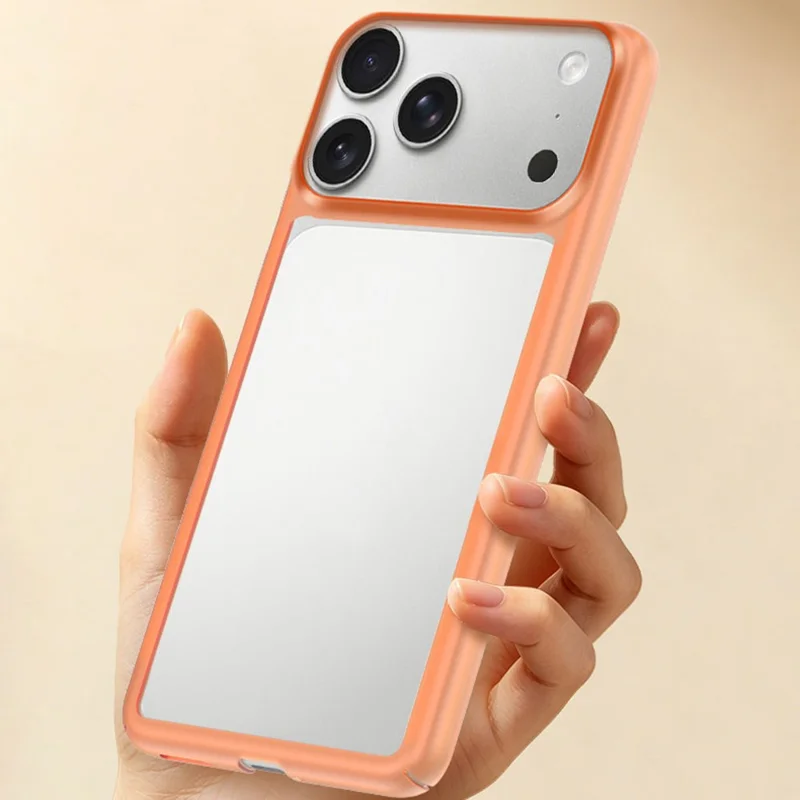 Funda para iPhone 17 Pro Max, carcasa protectora trasera de PC con disipación de calor hueca - Naranja