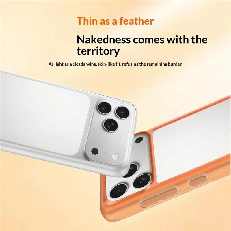 Funda para iPhone 17 Pro Max, carcasa protectora trasera de PC con disipación de calor hueca - Naranja