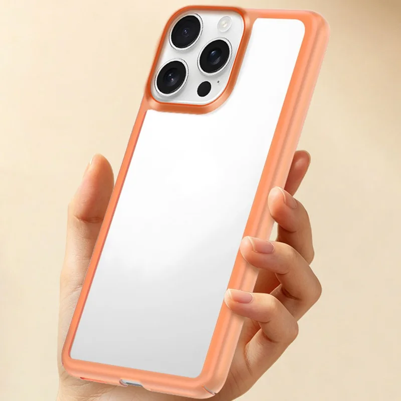 Für iPhone 16 Pro Max Hülle, offen für Wärmeableitung, PC Bumper-Handyhülle - Orange