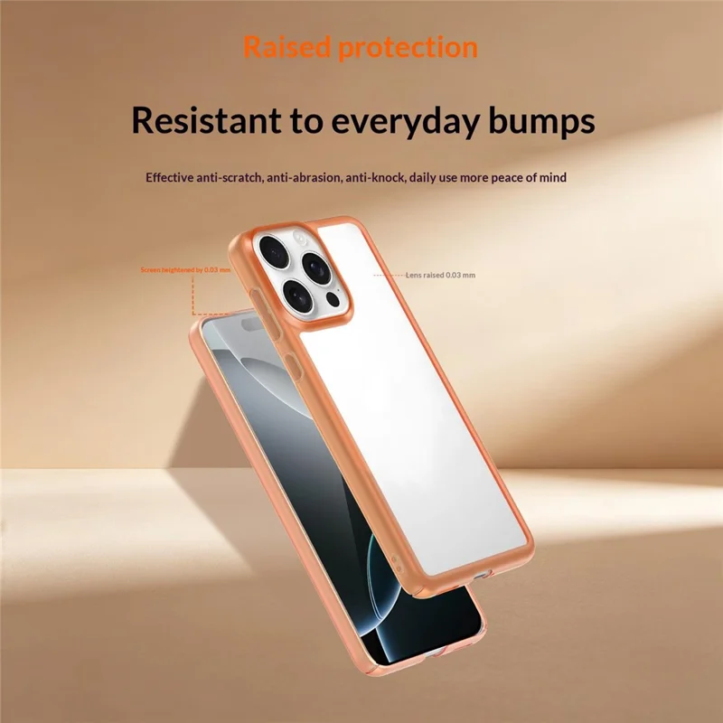 For iPhone 14 Pro Max Case Hollow Heat Dissipation PC Bumper Phone Cover - Orange