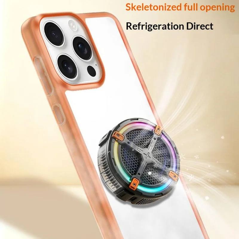 Чехол для iPhone 13 Pro Max с полой системой теплоотвода, бампер из поликарбоната, оранжевый