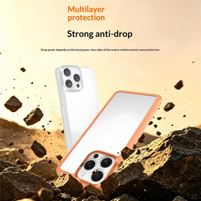 Coque pour iPhone 13 Pro, pare-chocs PC avec dissipation de chaleur creuse - Orange