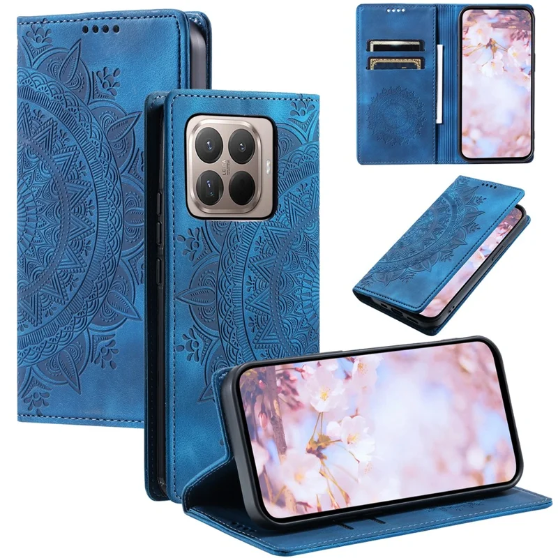 Funda de cuero para Xiaomi 17T con cierre magnético, tapa con patrón impreso - Azul