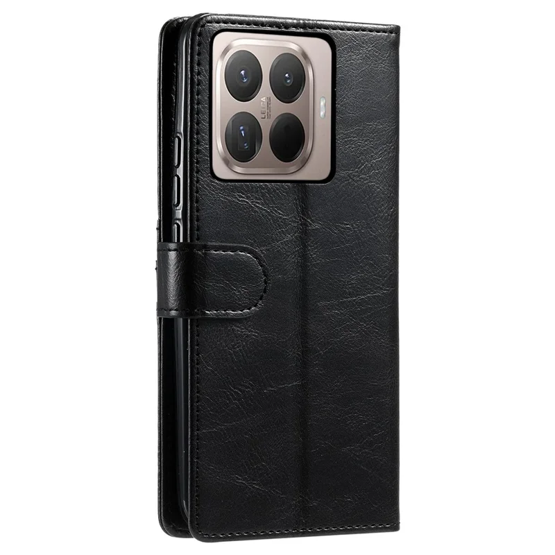 Funda para Xiaomi 17T, carcasa anticaídas de cuero PU con 6 ranuras para tarjetas y correa de mano - Negro
