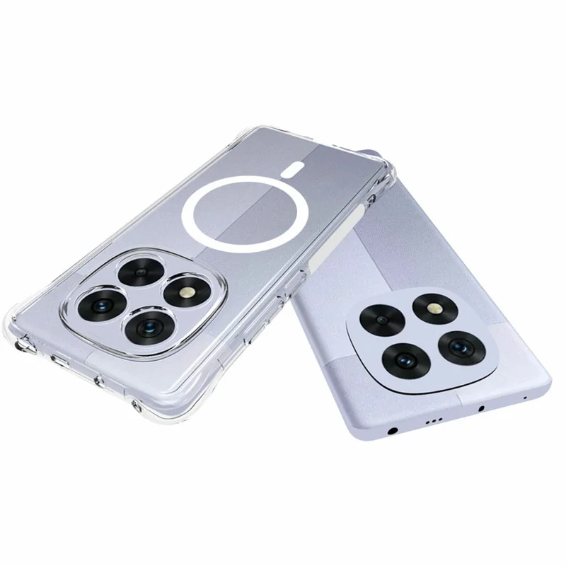 Bulk Purchasing for Xiaomi Redmi Note 14 Pro 4G Magnetic Case TPU Anti-drop Phone Back Cover - Transparent