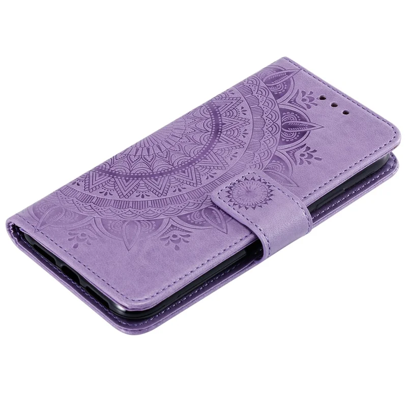 Coque support pour Xiaomi 17T Pro, étui portefeuille en cuir PU avec motif totem imprimé, dragonne incluse - Violet