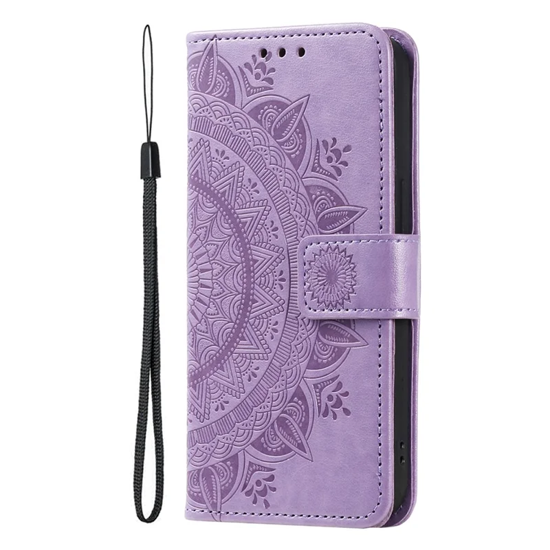 Coque support pour Xiaomi 17T Pro, étui portefeuille en cuir PU avec motif totem imprimé, dragonne incluse - Violet
