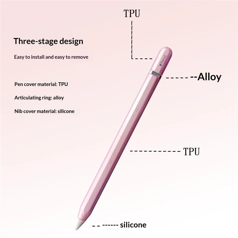 For Apple Pencil Pro  /  Pencil (2nd Generation) TPU Case Dome Design Shockproof Anti-Slip Stylus Pen Protective Cover with Silicone Nib Cap - Blue