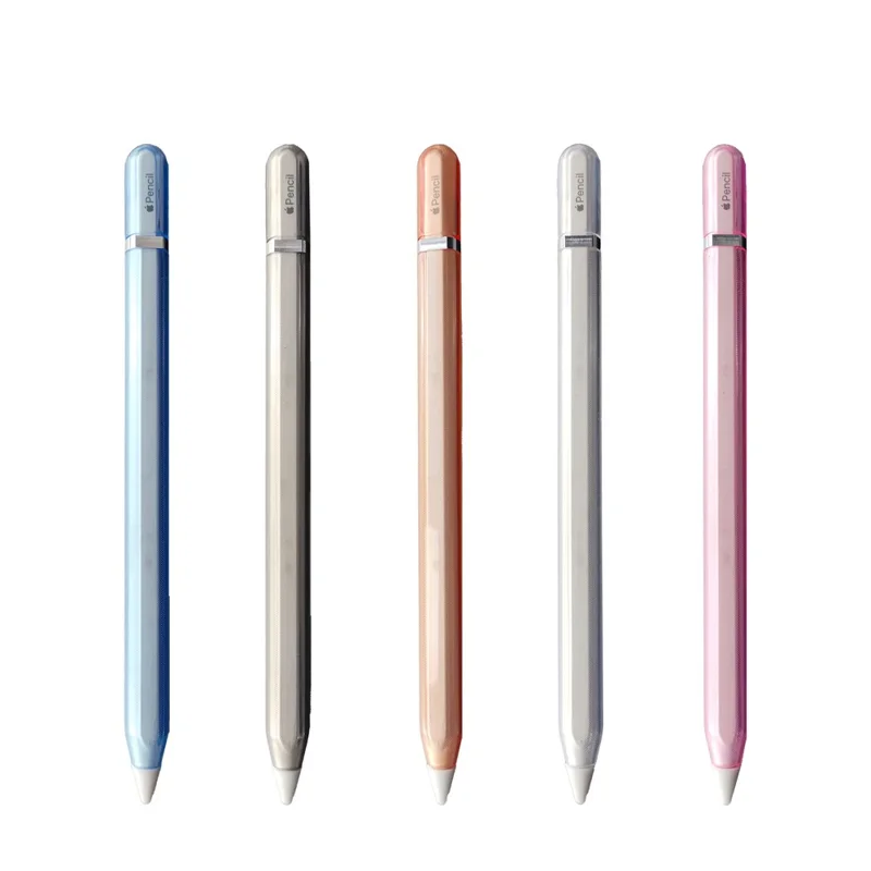 For Apple Pencil Pro  /  Pencil (2nd Generation) TPU Case Dome Design Shockproof Anti-Slip Stylus Pen Protective Cover with Silicone Nib Cap - Blue
