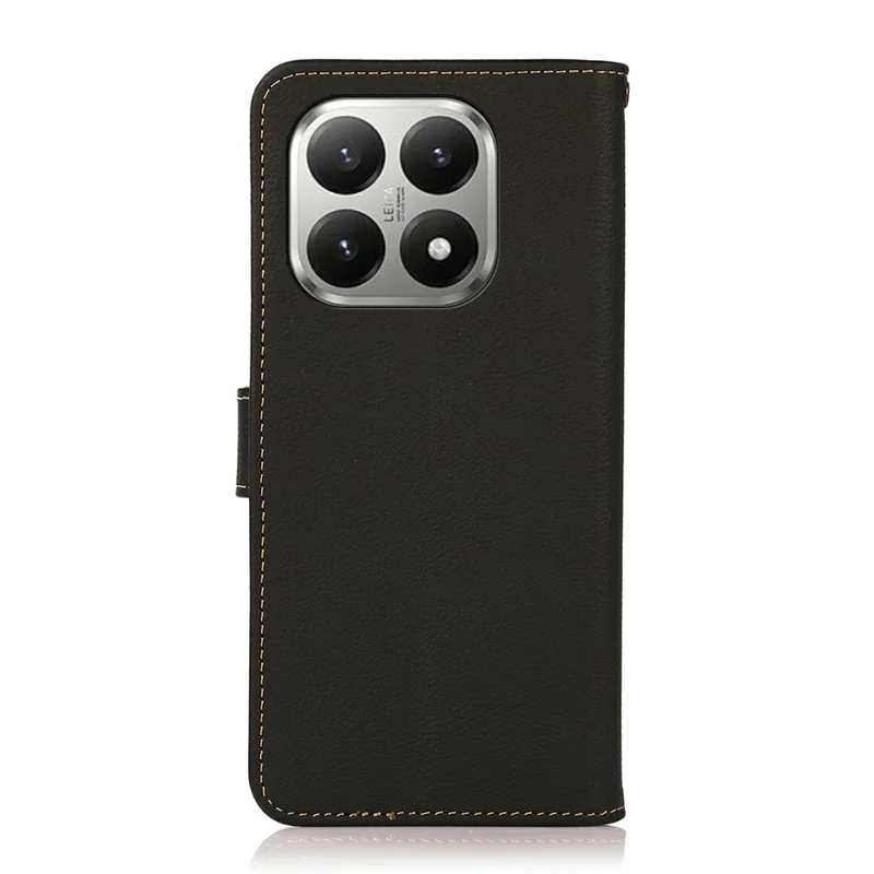 KHAZNEH per Xiaomi 17T Pro Custodia in Vera Pelle di Mucca con Protezione RFID Portafoglio Cover per Telefono - Nero