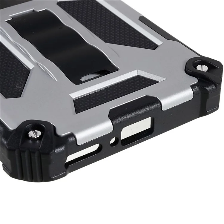 Pour Xiaomi 12T 5G / 12T Pro 5G / Redmi K50 Ultra 5G Invisible Kickstand Téléphone Hybrid Hard PC Soft TPU Anti-Fall Cover Work Avec Support de Voiture Magnétique - Argent