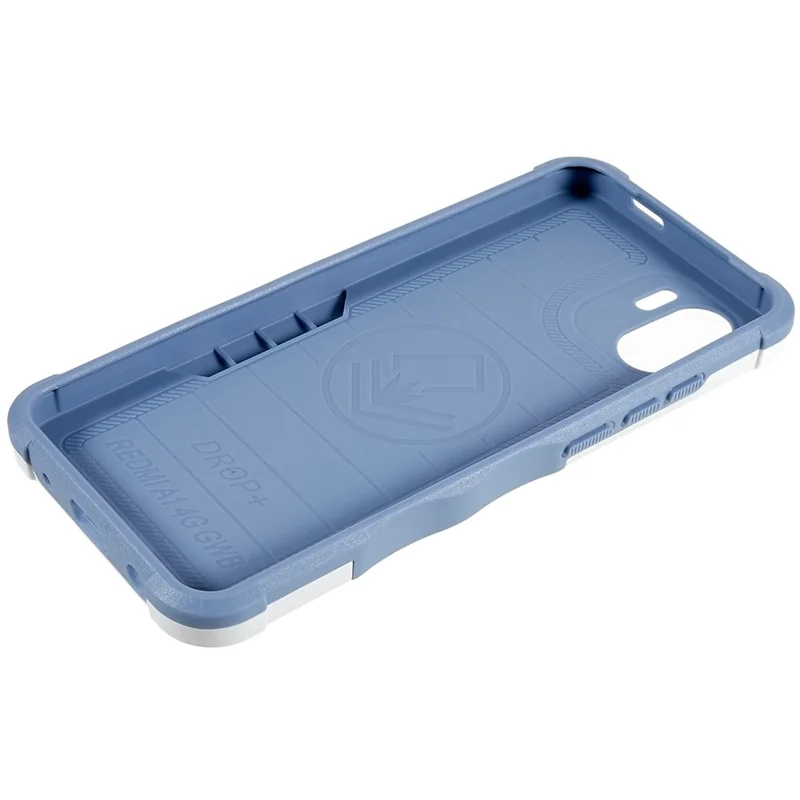 For Xiaomi Redmi A1 4G / A2 4G PC+TPU Reinforced Drop Protection Phone Case Ring Holder Kickstand  Shockproof Cover - White