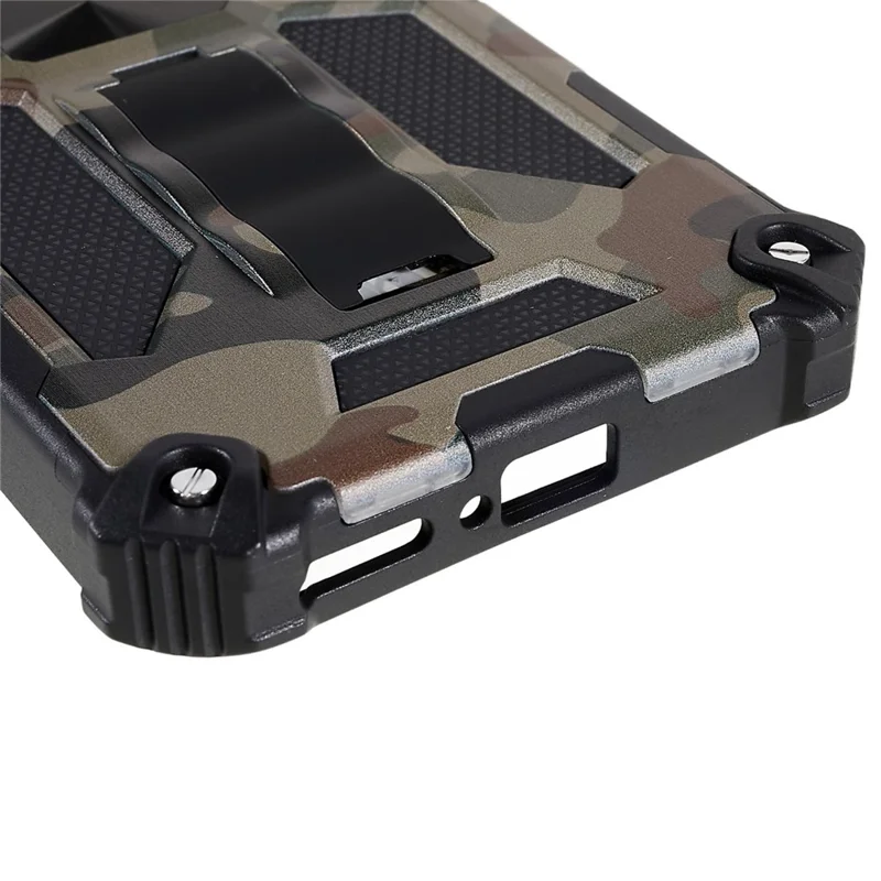 Pour Xiaomi 12T 5G / Redmi K50 Ultra 5G Kickstand Phone Cover Soft TPU Hard PC Shock Absorption Camouflage Case - Vert Armée